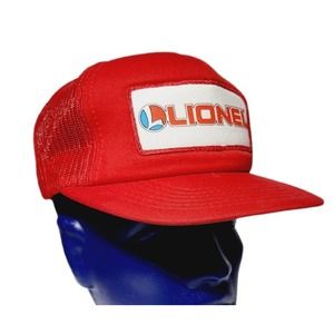 Vintage Lionel Trains Patched Mesh Back Red Truckers Cap Hat